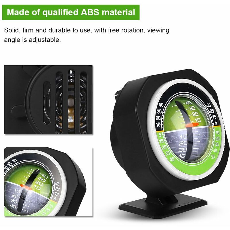 4X4 Inclinometer, Car Inclinometer, Outdoor Auto Mini Compact Compass Luminous LED Car Compass Angle Slope Meter