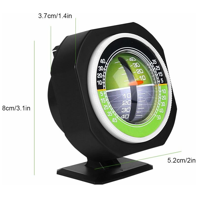4X4 Inclinometer, Car Inclinometer, Outdoor Auto Mini Compact Compass Luminous LED Car Compass Angle Slope Meter